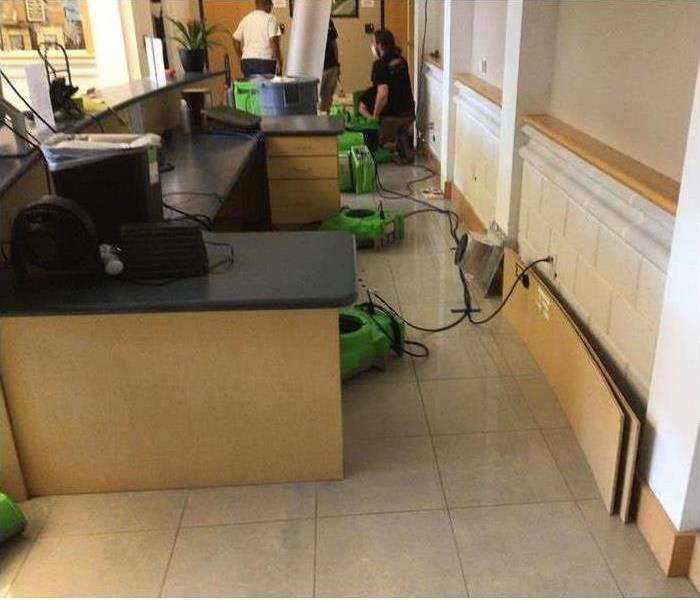 SERVPRO Team drying water damage at a utility company