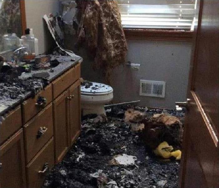 A Fire Damaged Bath room