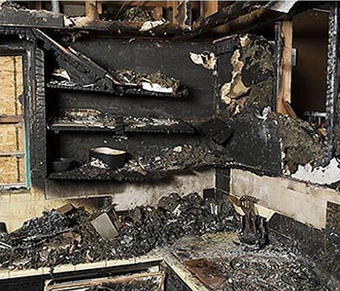 Fire ravaged kitchen